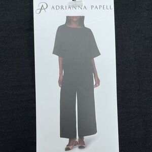 Adrianna Papell Women's S Top/Pants Set Black Polyester d1182